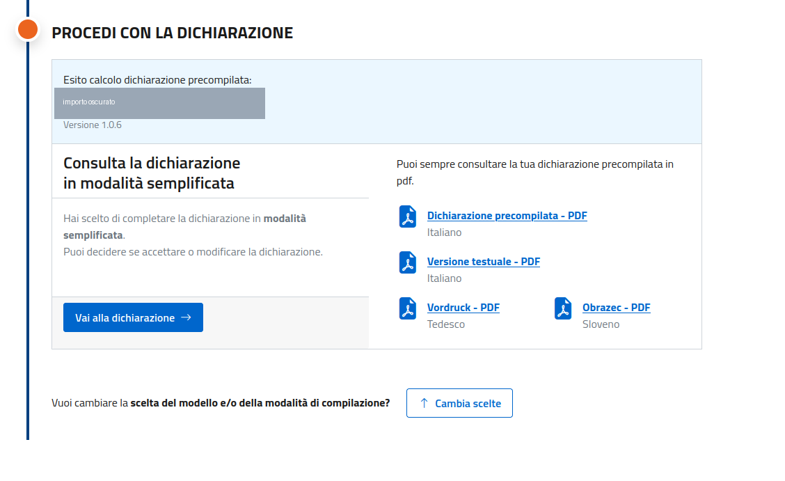 Nella schermata finale, scegli «Versione testuale - PDF»
